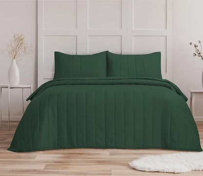 Quilted Bedspreads with 2 Pillowcases | 5 Colours