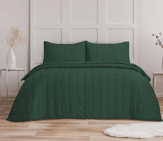 Quilted Bedspreads with 2 Pillowcases | 5 Colours