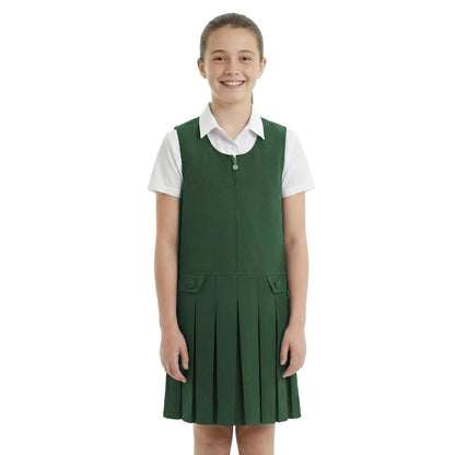 Girls Box Pleated Pinafore School Dress | 6 Colours