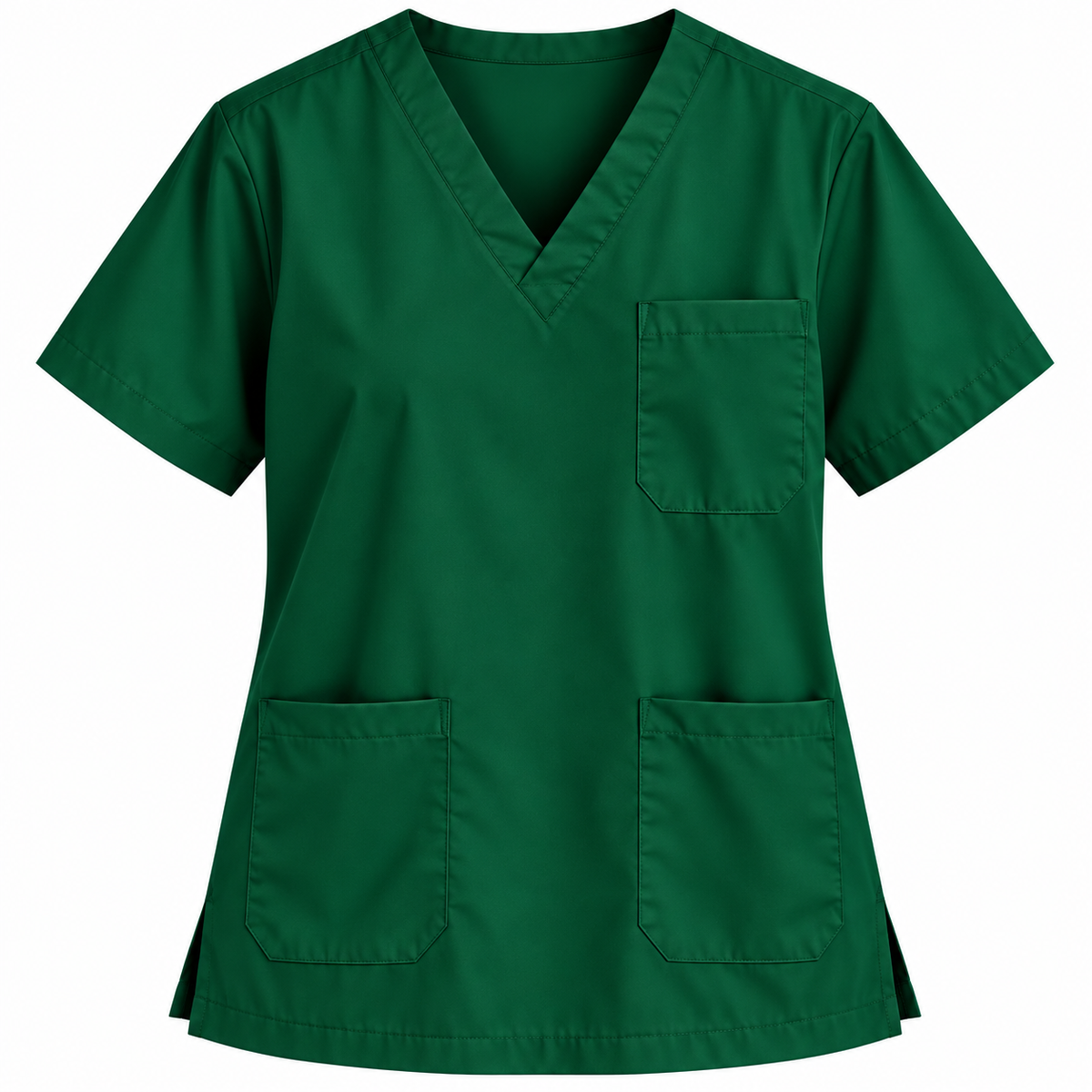 Bottle Green women's V-neck medical scrub top