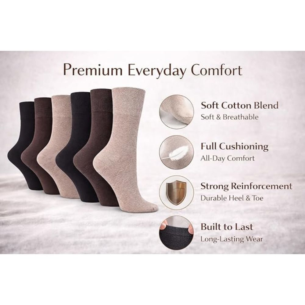 Brown Men’s Diabetic Socks | Size 6 - 11