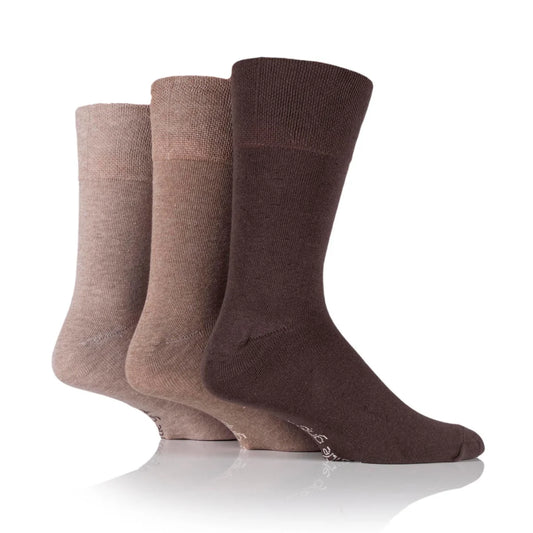 Men’s Brown Mix Gentle Grip Cotton Rich Socks