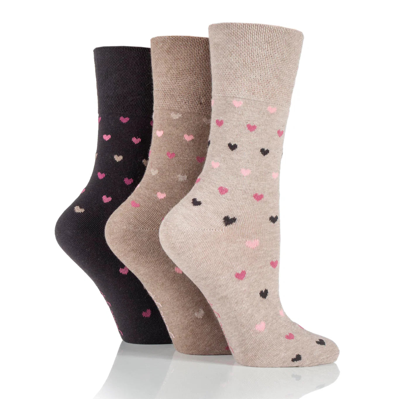 Women Brown/Natural Gentle Grip Cotton Rich Socks