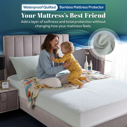 Waterproof Quilted Bamboo Mattress Protector