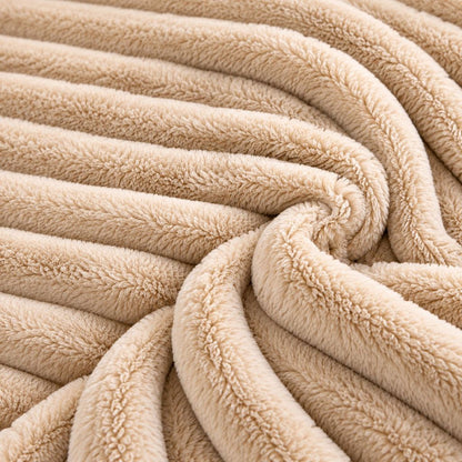Chunky teddy fleece fabric close up