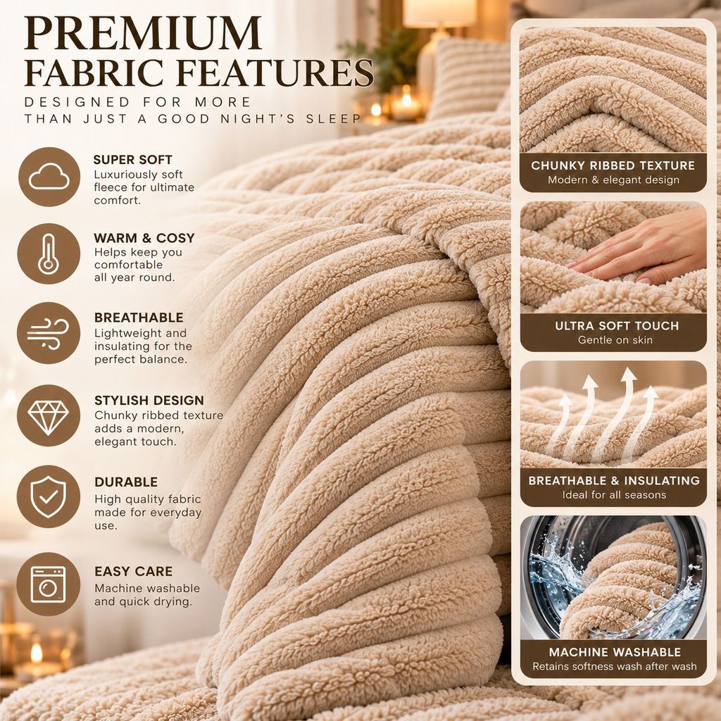 Chunky Teddy Fleece premium fabric features
