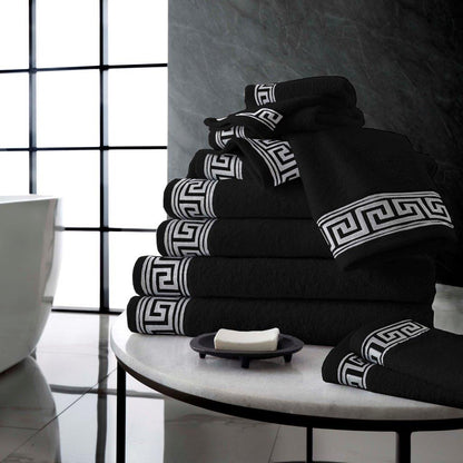 8 Pieces Greek Embroided Towel Bale Set  | 7 Colours | 500 GSM
