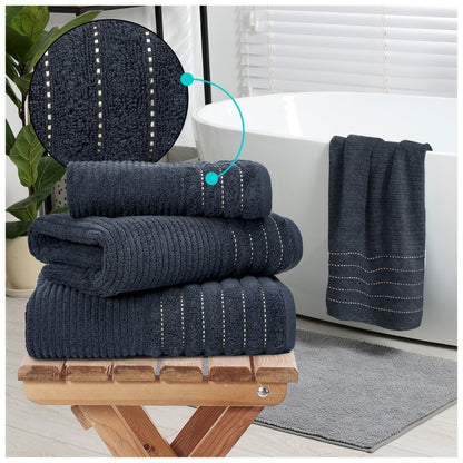 100% Egyptian Cotton Paris Ribbed Towels | 6 Colours | 600 GSM