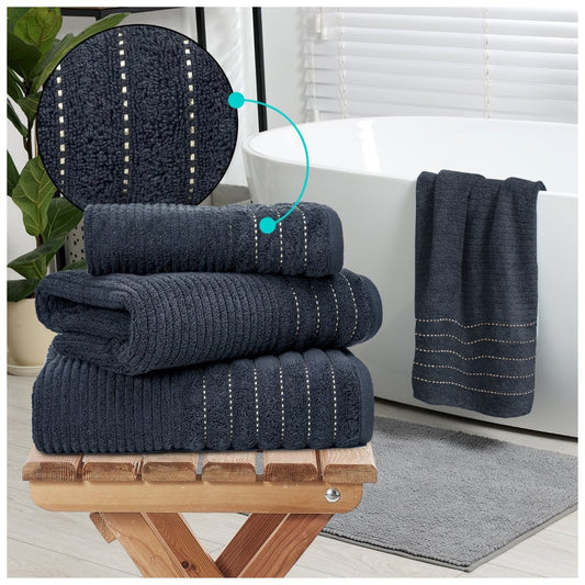 100% Egyptian Cotton Paris Ribbed Towels | 6 Colours | 600 GSM