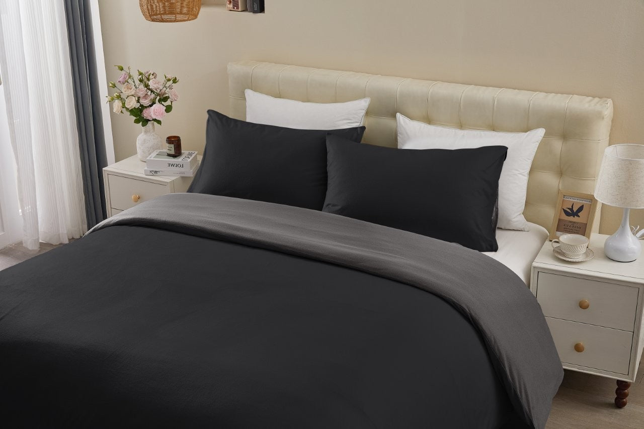 Soft Touch Reversible Plain Duvet Cover Set | 6 Colours