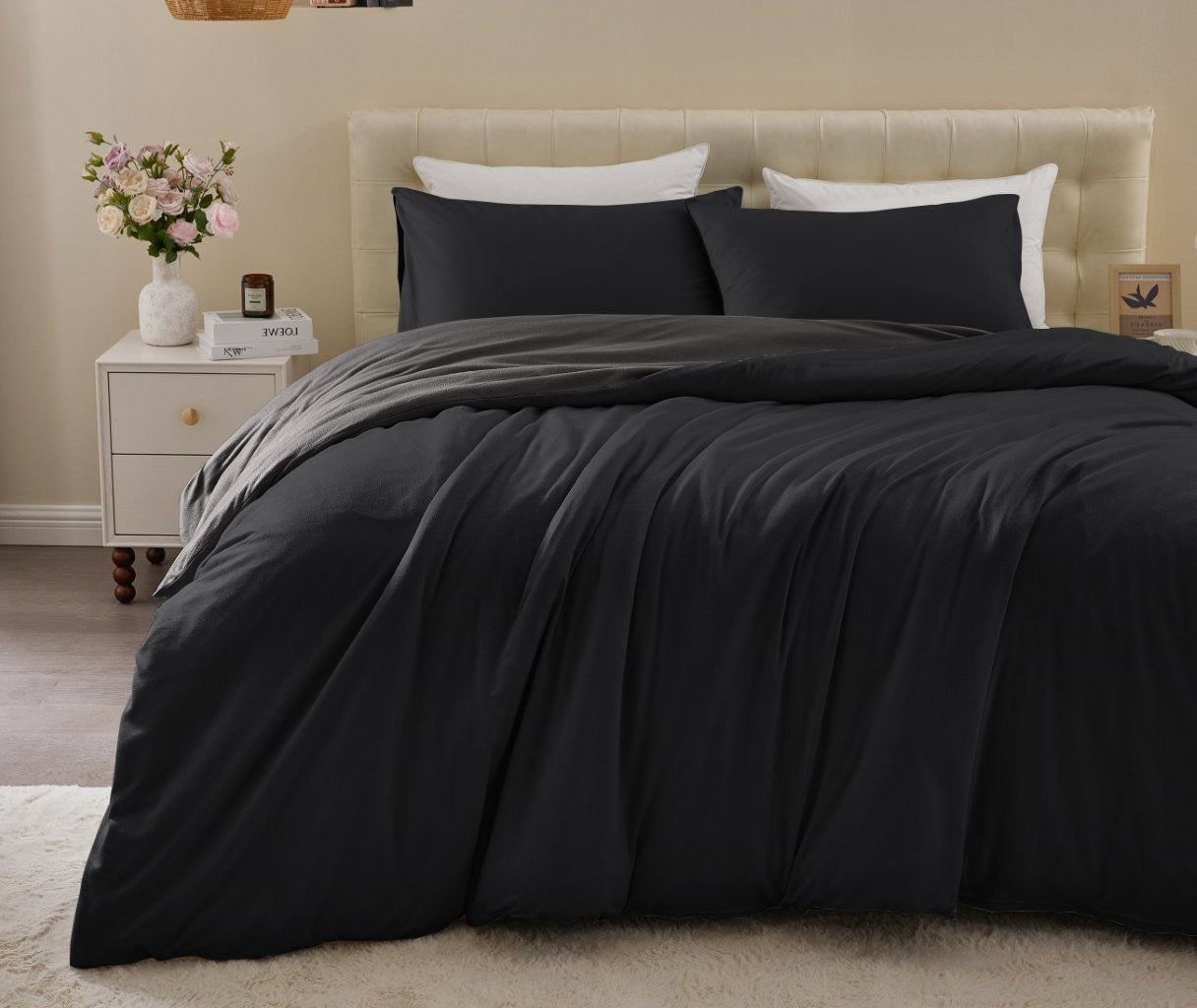 Soft Touch Reversible Plain Duvet Cover Set | 6 Colours