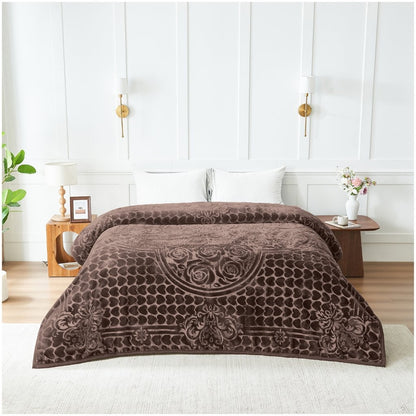 Blossom Heart Heavy Blanket | 200CM x 240CM | Coffee