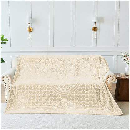 Blossom Heart Heavy Blanket | 200CM x 240CM | Cream