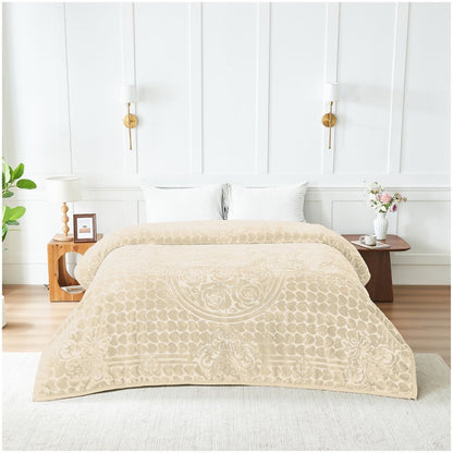 Blossom Heart Heavy Blanket | 200CM x 240CM | Cream