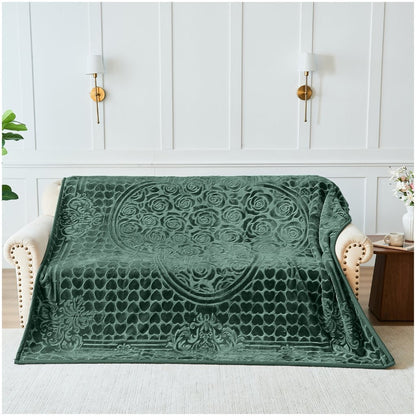 Blossom Heart Heavy Blanket | 200CM x 240CM | Green