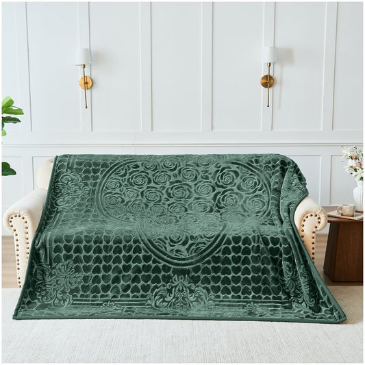 Blossom Heart Heavy Blanket | 200CM x 240CM | Green