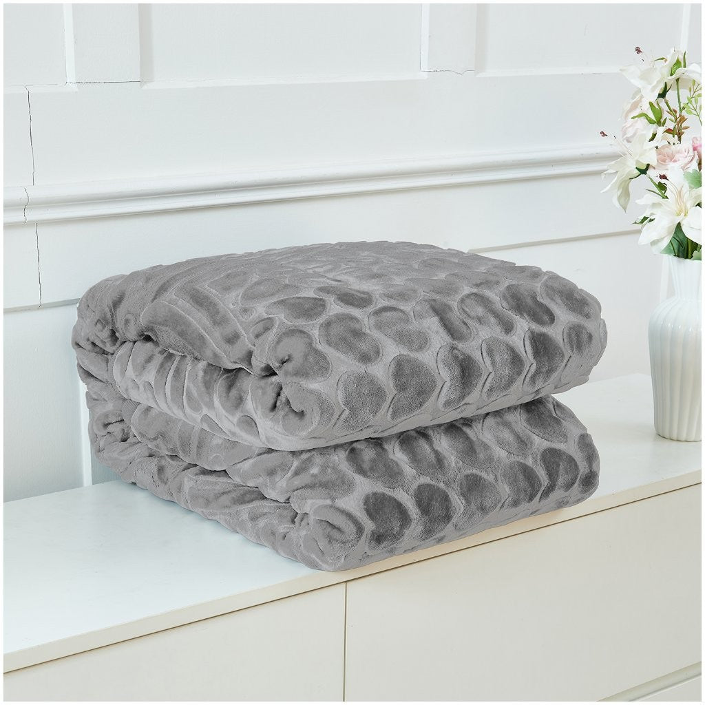Blossom Heart Heavy Blanket | 200CM x 240CM | Grey