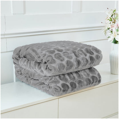 Blossom Heart Heavy Blanket | 200CM x 240CM | Grey