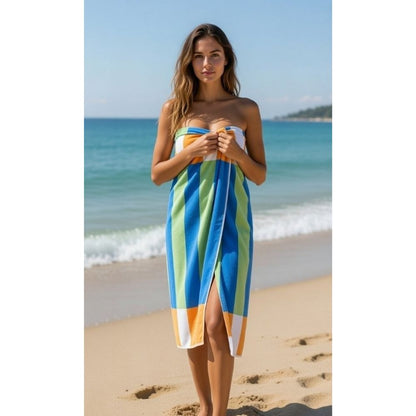 Contrasting Stripe Beach Towel | 3 Colours | 152CM × 71CM