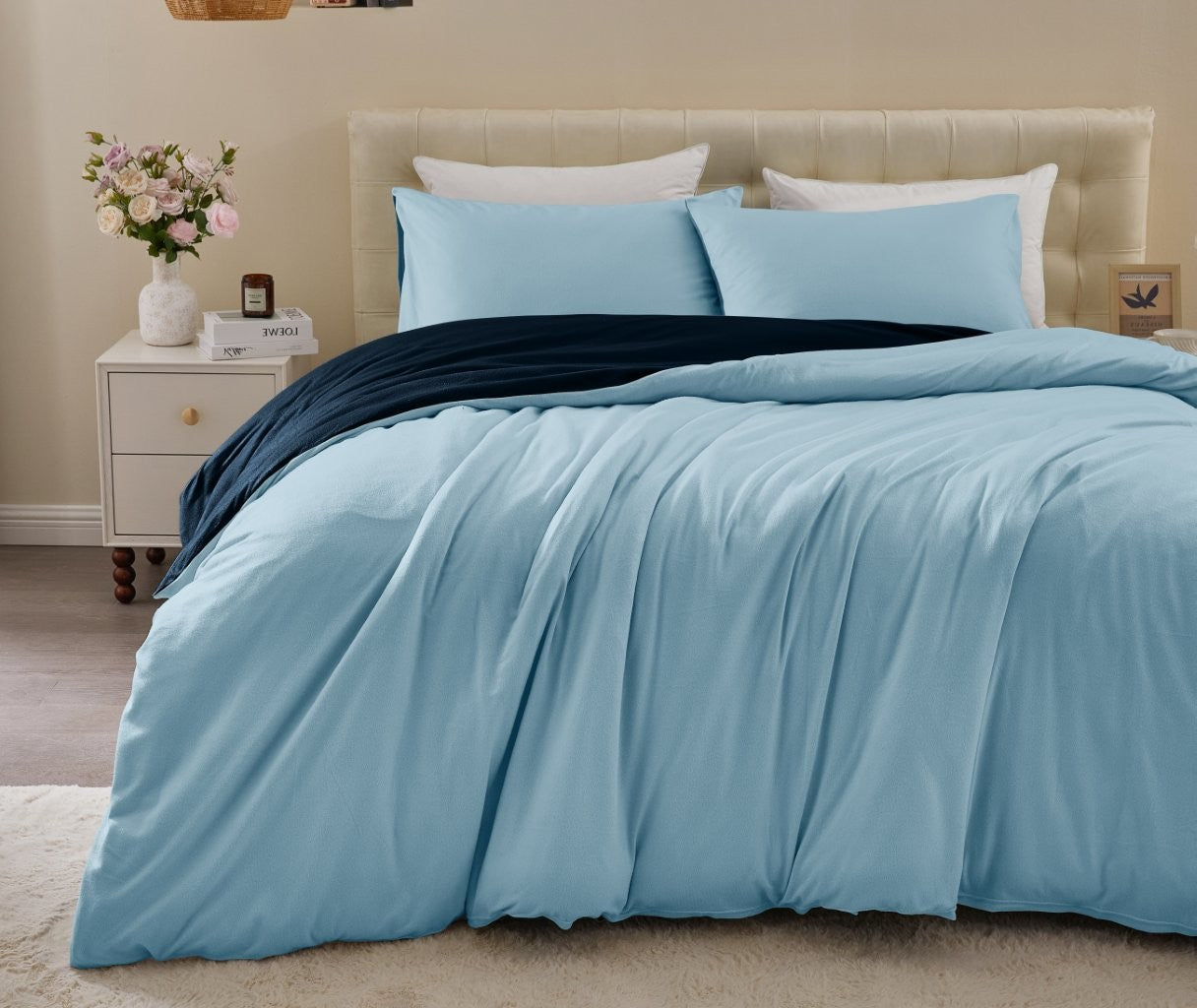 Soft Touch Reversible Plain Duvet Cover Set | 6 Colours