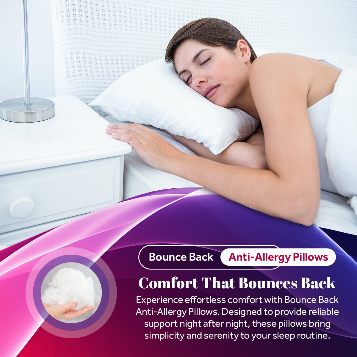 Bounce Back Anti Allergy Pillows | Pack of 2