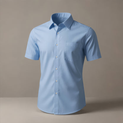 Boys Blue School Shirt Short Sleeve