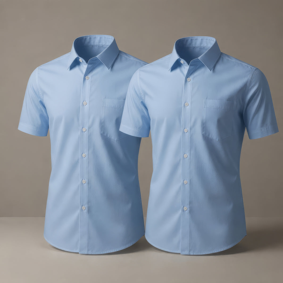 Pack of 2 Boys Blue School Shirts Short Sleeve