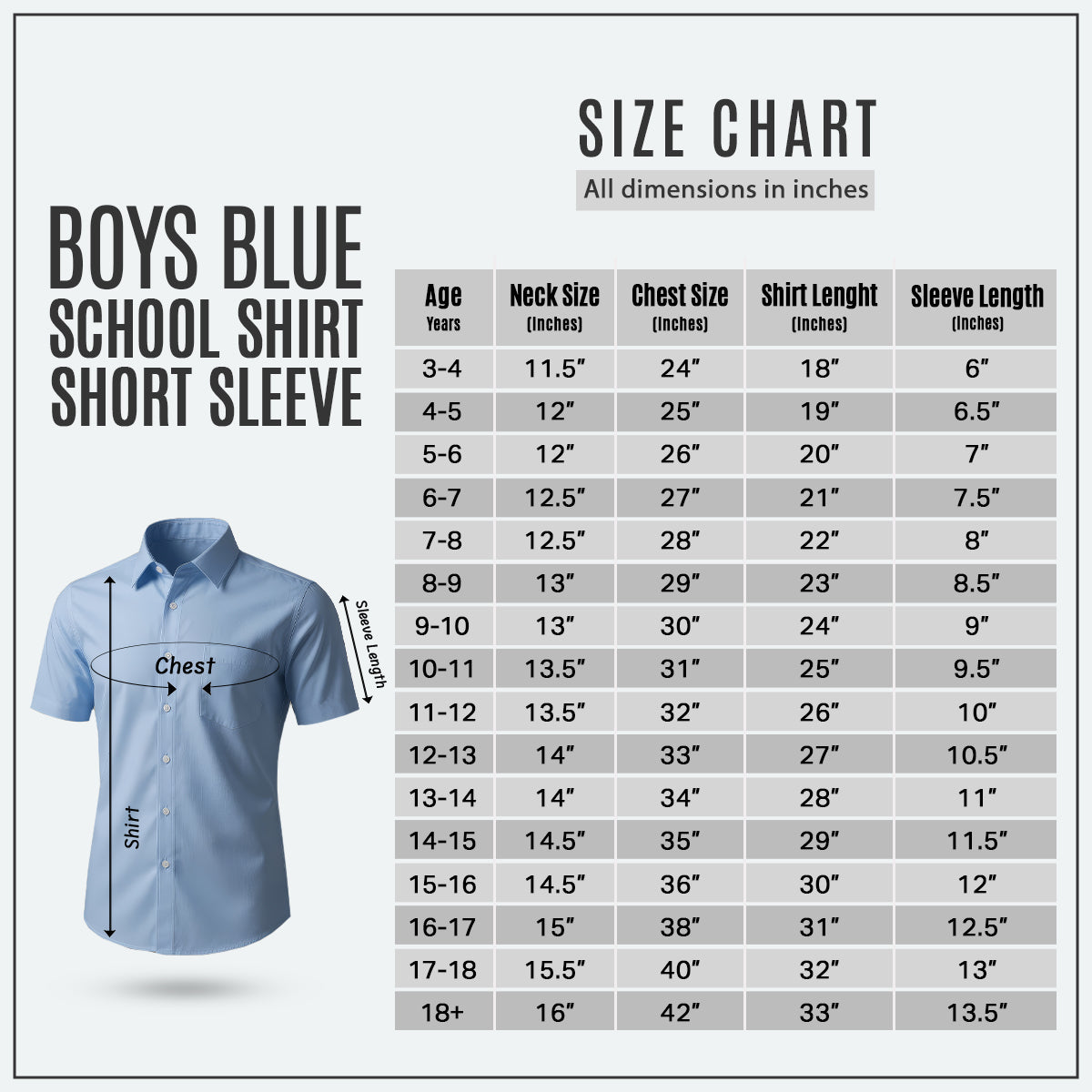 Pack of 2 Boys Blue School Shirts Short Sleeve