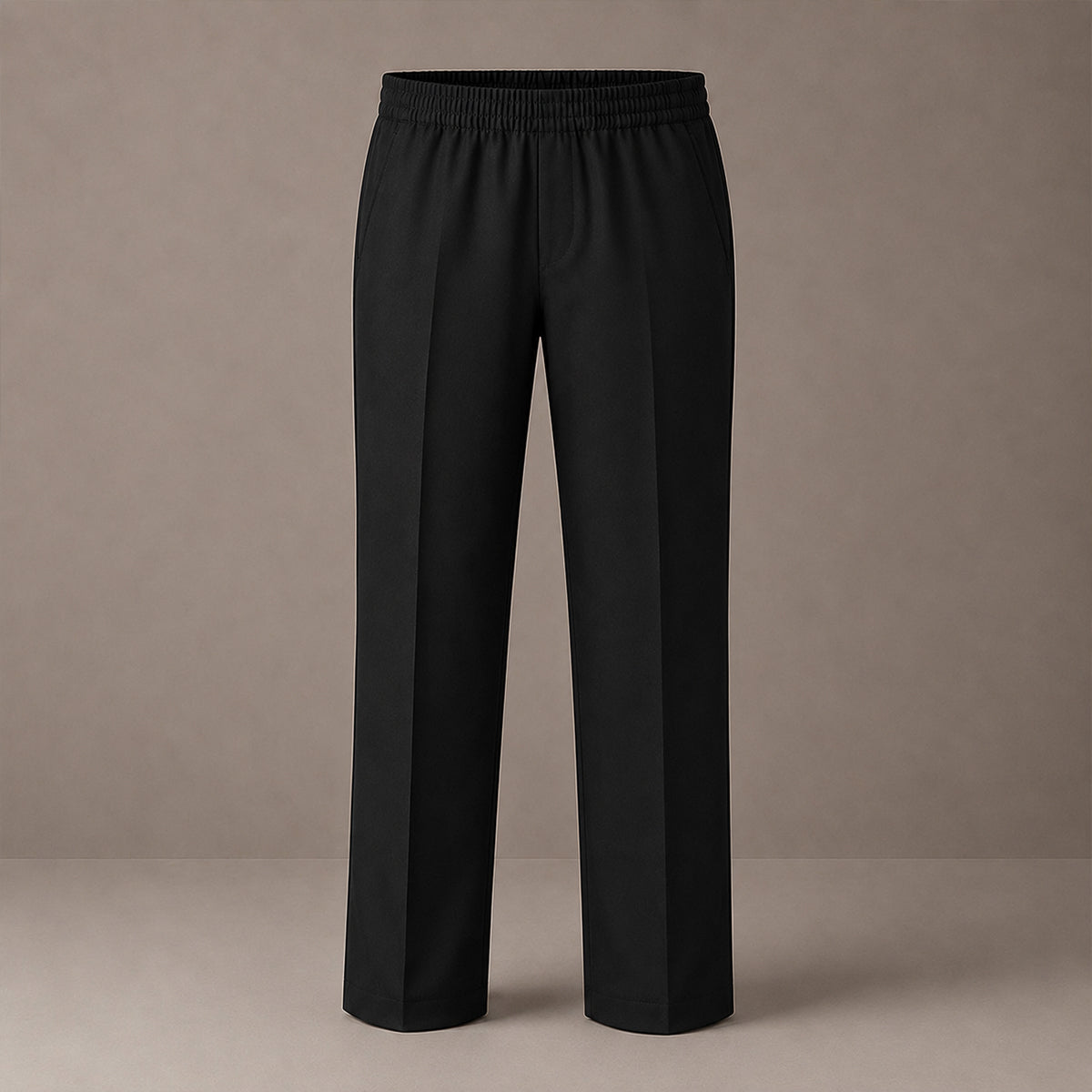 Black Plus Size Full Elastic Boys School Trouser