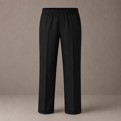 Black Plus Size Full Elastic Boys School Trouser