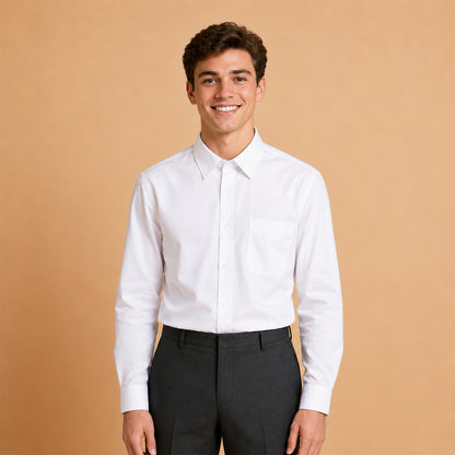 Boys White School Shirt Long Sleeve