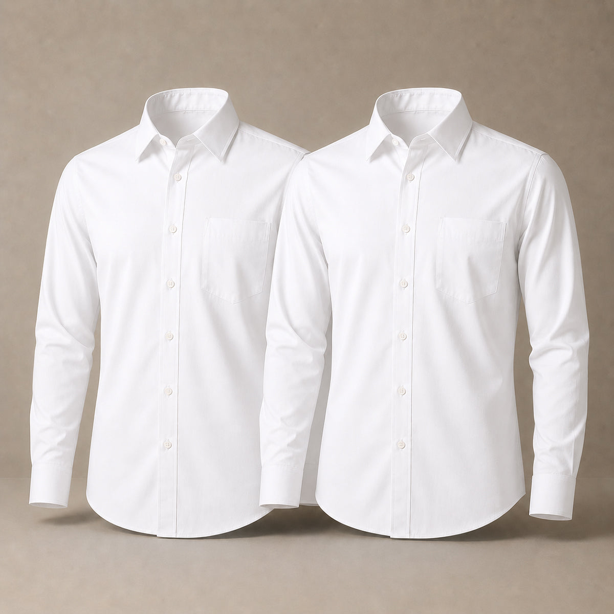 Pack of 2 Boys White School Shirts Long Sleeve