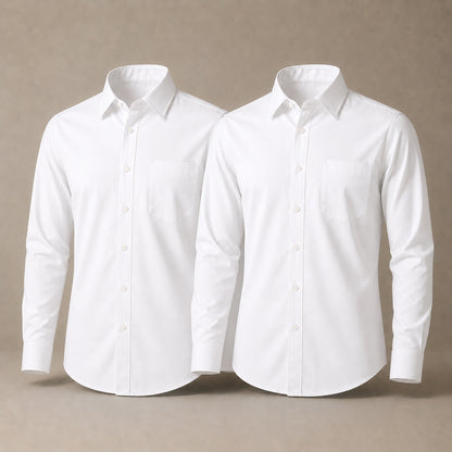 Pack of 2 Boys White School Shirts Long Sleeve