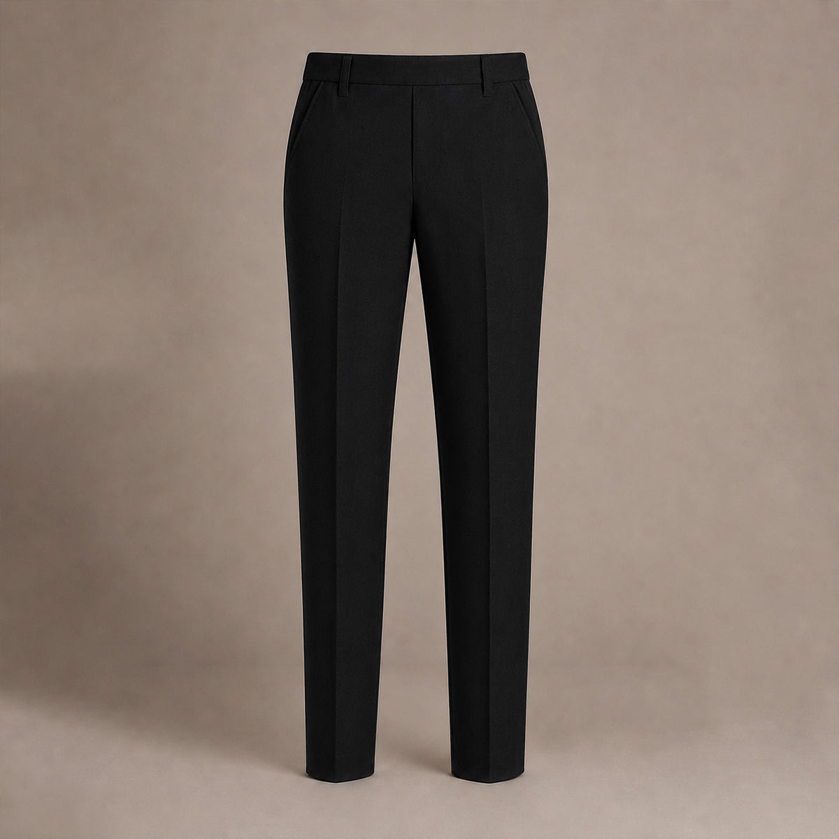 Black Slim Fit Half Elastic Pull Up Boys School Trouser