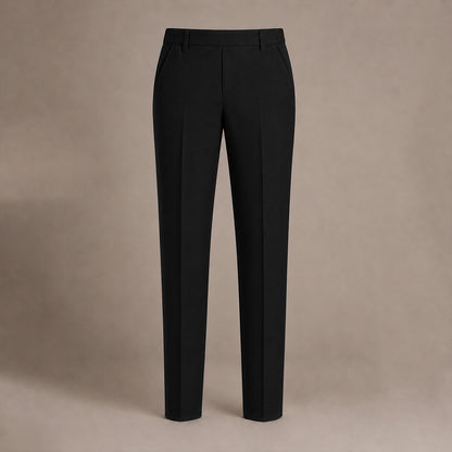 Black Slim Fit Half Elastic Pull Up Boys School Trouser