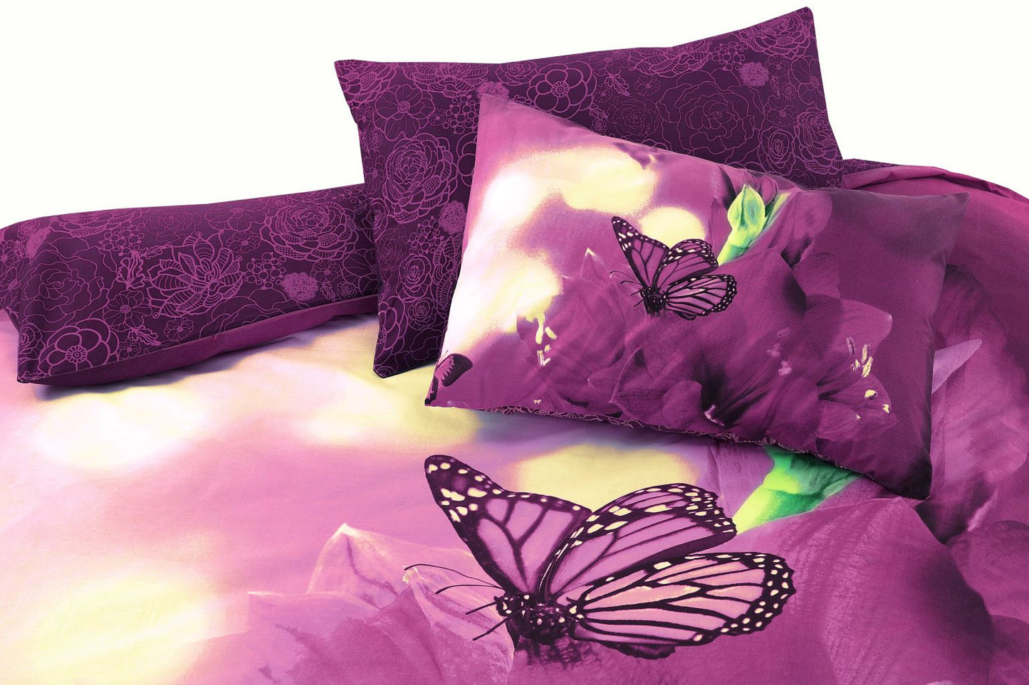 Butterfly 3D duvet Plum