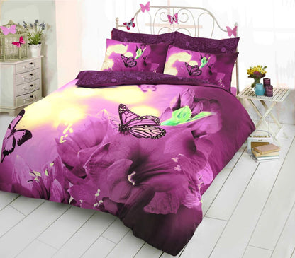 Butterfly 3D duvet plum