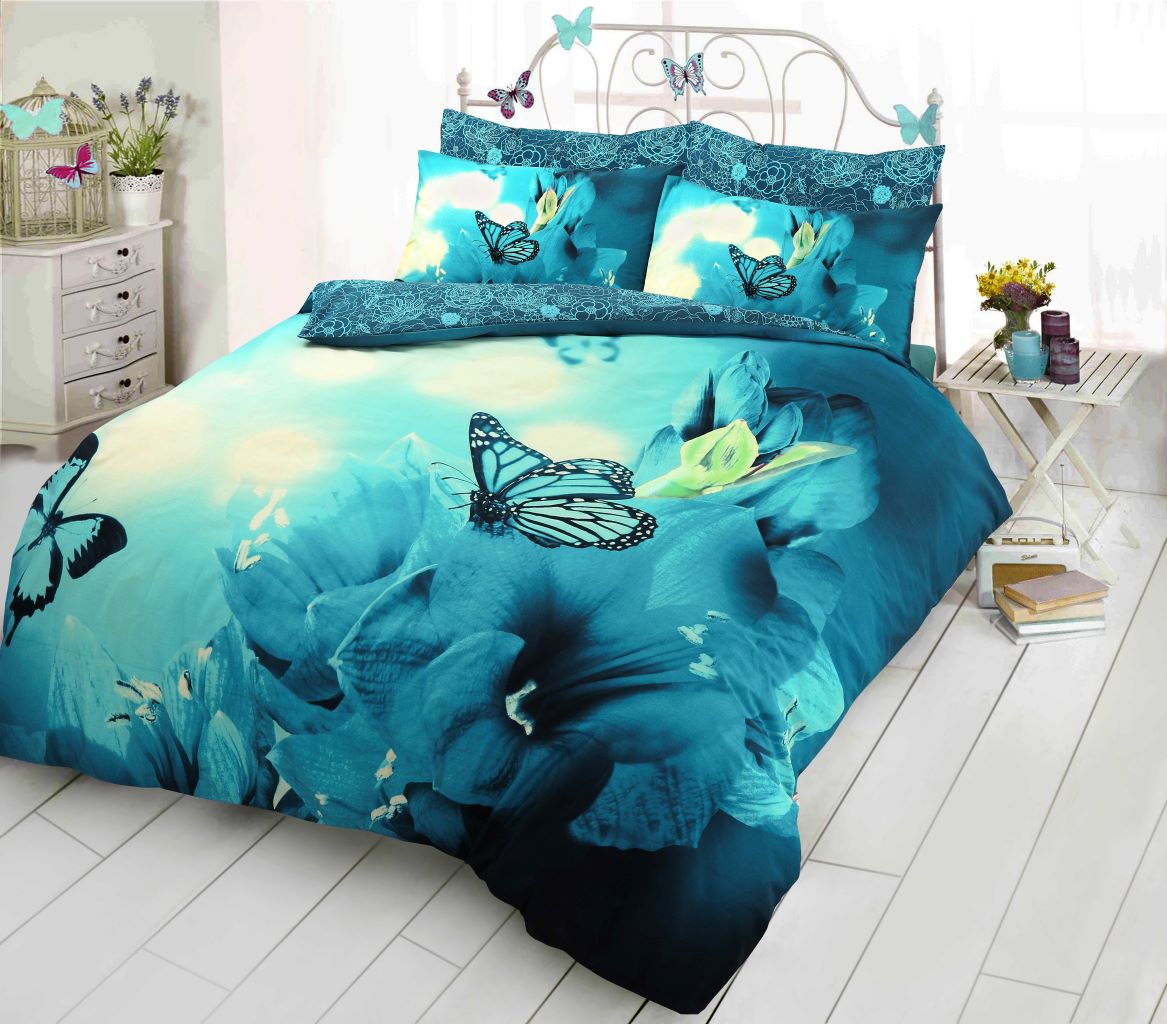 Butterfly 3D duvet Teal