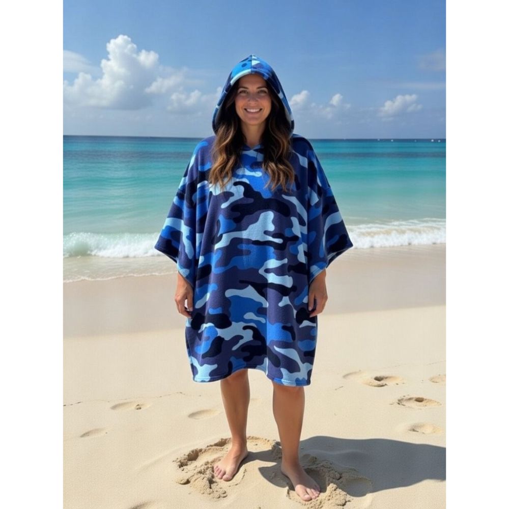 Camouflage Sand Free Adult Poncho Towel | 3 Colours
