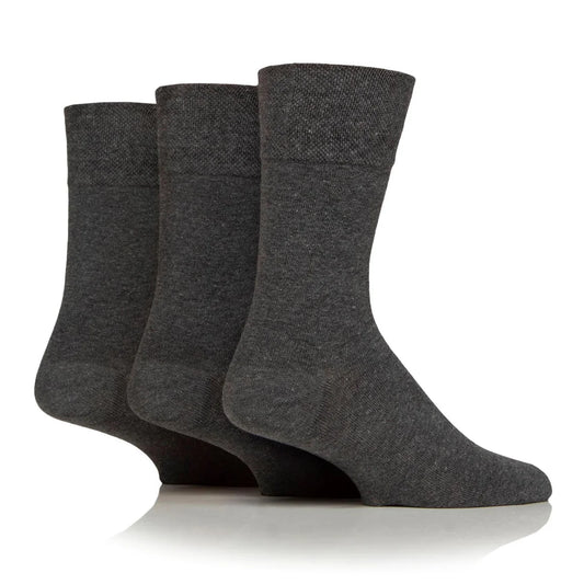 Men’s Charcoal Gentle Grip Cotton Rich Socks