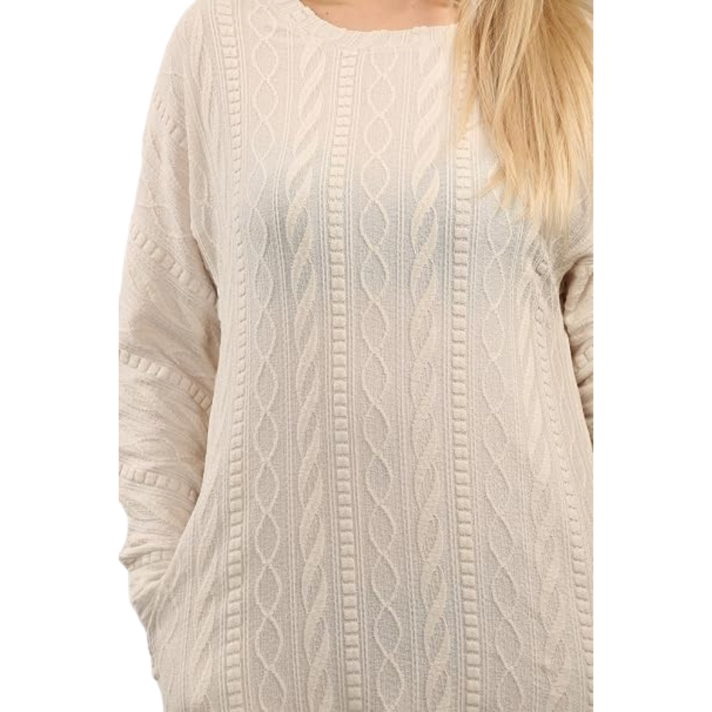Cream Cable Knit Jumper Dress view 4