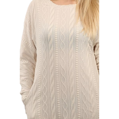 Cream Cable Knit Jumper Dress view 4