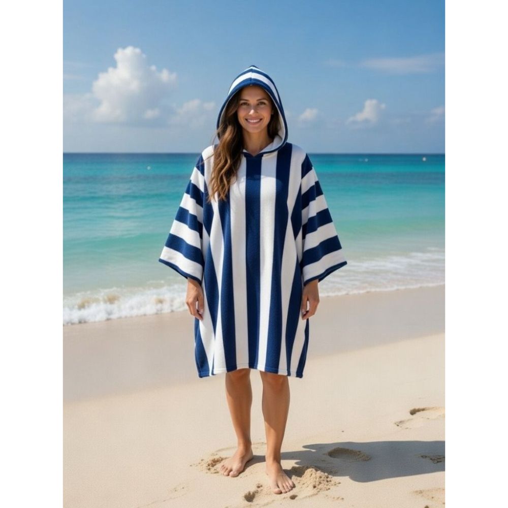 Cabana Stripe Sand Free Adult Poncho Towel | 3 Colours