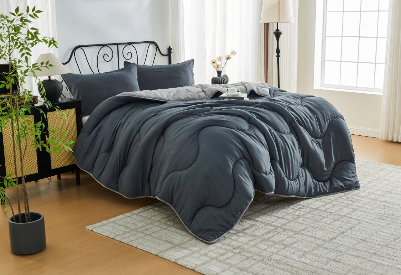 Charcoal / Grey Coverless Duvet & Pillowcases Set | TOG 10.5