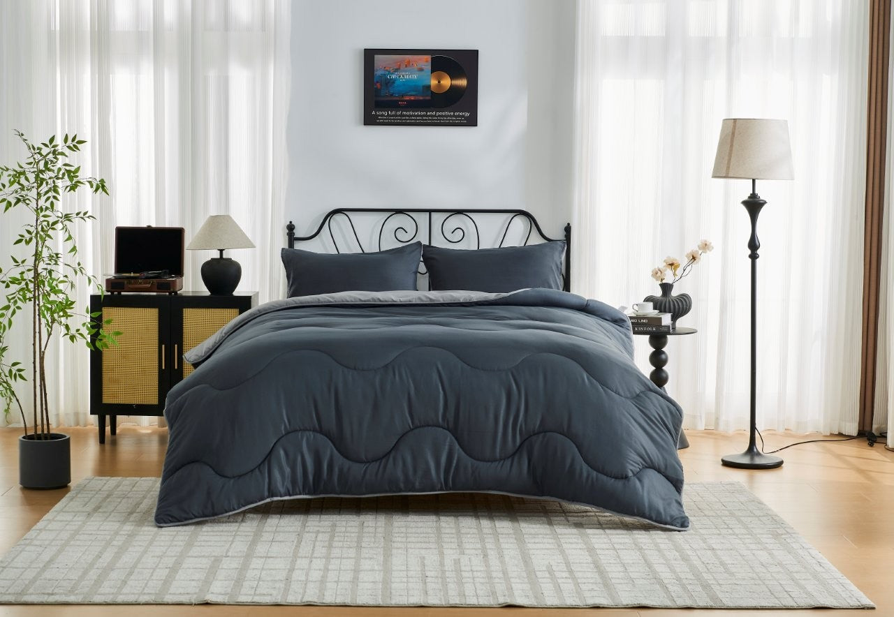 Charcoal / Grey Coverless Duvet & Pillowcases Set | TOG 10.5