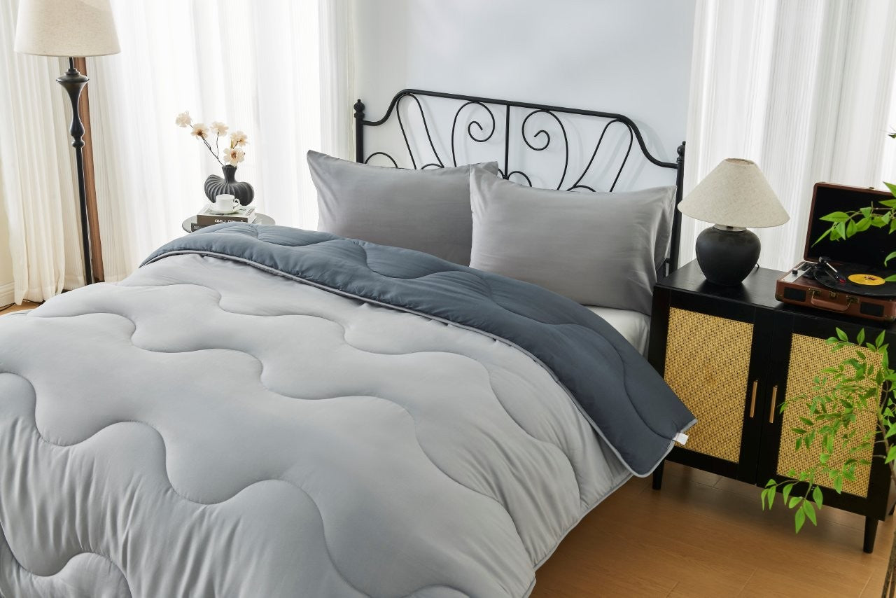 Charcoal / Grey Coverless Duvet & Pillowcases Set | TOG 10.5