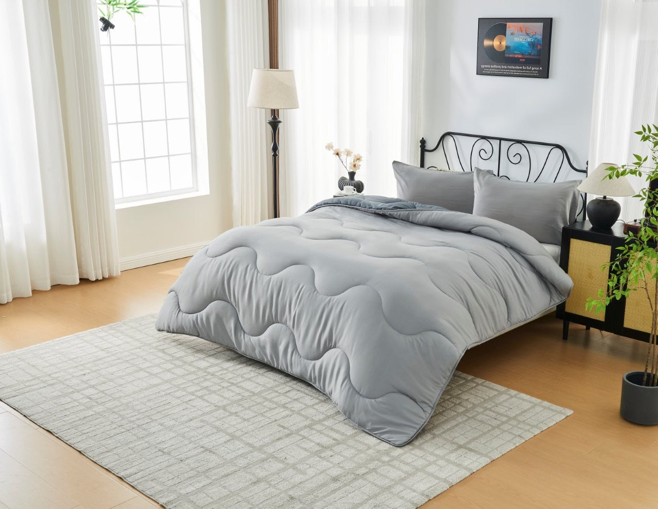 Charcoal / Grey Coverless Duvet & Pillowcases Set | TOG 10.5