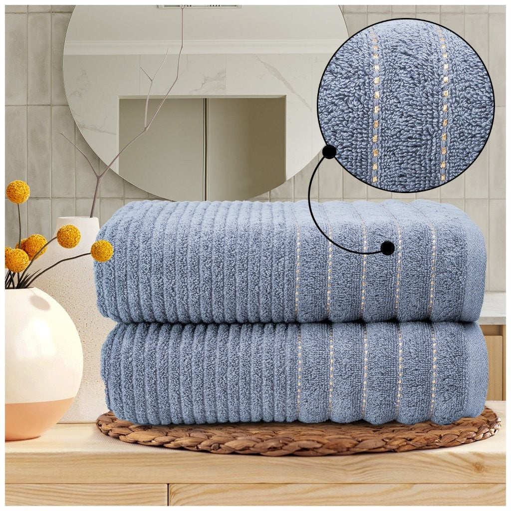 100% Egyptian Cotton Paris Ribbed Towels | 6 Colours | 600 GSM