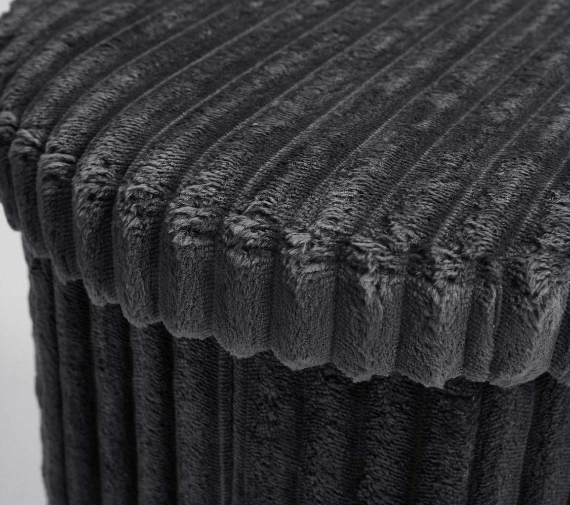 Round Ribbed Ottoman Storage Box | 40 x 40 x 37CM | 5 Colours
