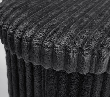 Round Ribbed Ottoman Storage Box | 40 x 40 x 37CM | 5 Colours